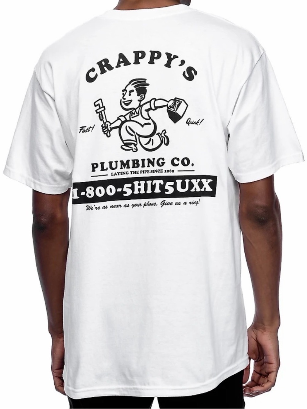 A.LAB Crappy's Plumbing White T-Shirt From Zumiez Men’s Size M